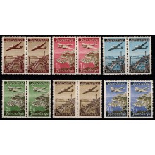 Luftpost. Komplet sæt i par. Postfrisk.